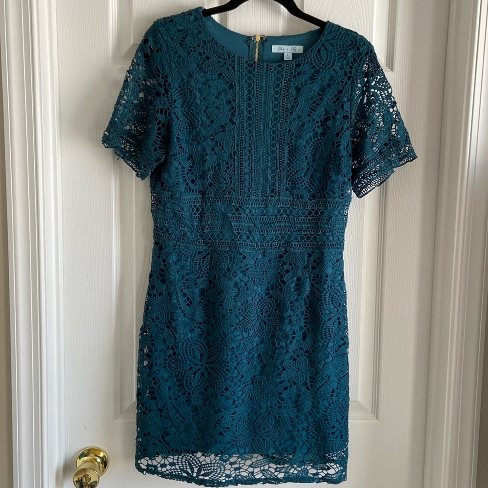 Teal Lace Minidress